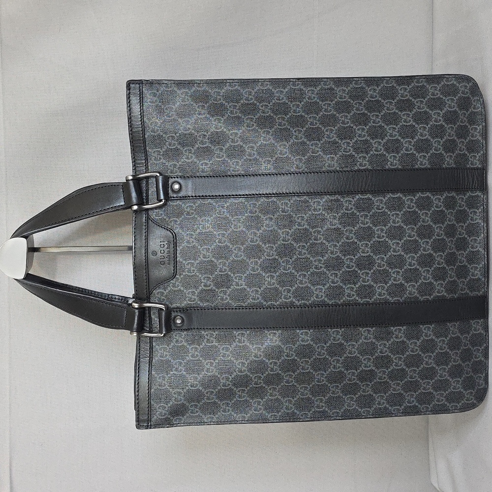 Gucci Black and Gray Monogram Tote Bag